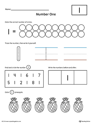 Number 1 Practice Worksheet