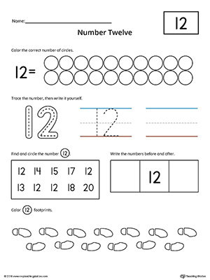 Number 12 Practice Worksheet