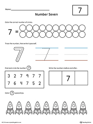 Number 7 Practice Worksheet