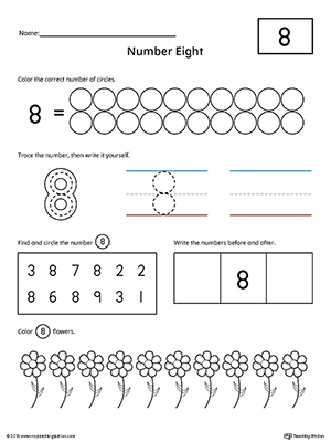 Number 8 Practice Worksheet