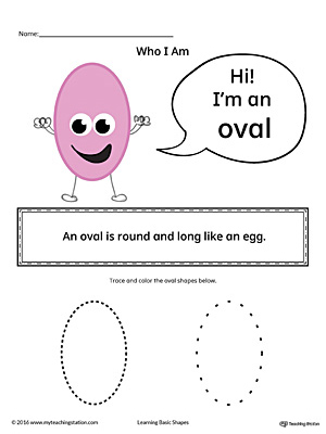 Learning Basic Geometric Shape: Oval (Color) | MyTeachingStation.com