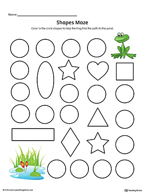 Circle Shape Maze Printable Worksheet (Color)