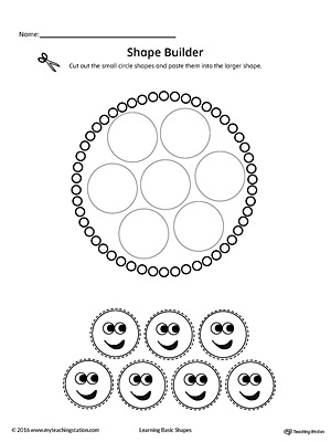 Use the Circle Geometric Shape Builder Worksheet to help your child practice recognizing basic geometric shapes.
