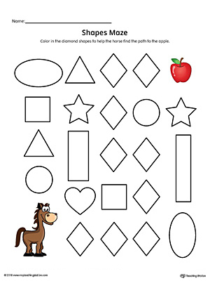 Diamond Shape Maze Printable Worksheet (Color)