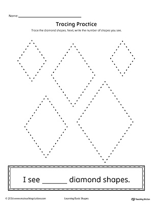 Geometric Shape Counting and Tracing: Diamond | MyTeachingStation.com