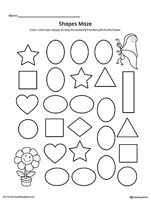 Oval Shape Maze Printable Worksheet