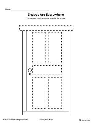 Rectangle Shape Picture Tracing Worksheet