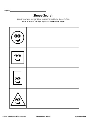 Shape Search Printable Worksheet