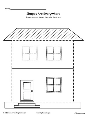 Find, Trace, Color and Count the Shapes: Square | MyTeachingStation.com