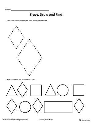 Trace, Draw and Find: Diamond Shape | MyTeachingStation.com