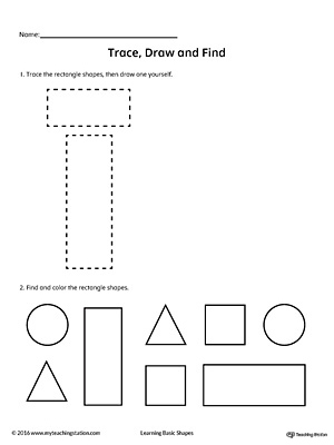 Trace, Draw and Find: Rectangle Shape