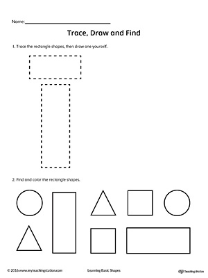 Trace, Draw and Find: Rectangle Shape | MyTeachingStation.com