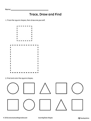 Trace, Draw and Find: Rectangle Shape | MyTeachingStation.com