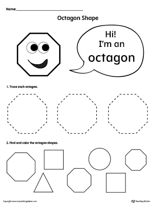 Trace and Color Octagon Shapes