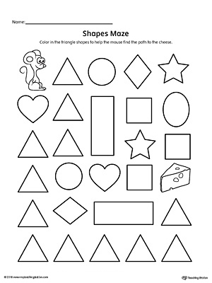 Triangle Shape Maze Printable Worksheet | MyTeachingStation.com