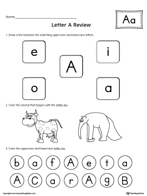 All About Letter A Printable Worksheet Myteachingstation Com