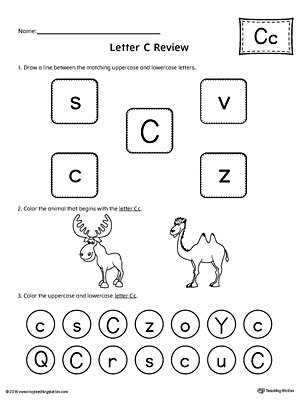 All About Letter C Printable Worksheet | MyTeachingStation.com