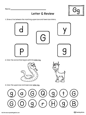 All About Letter G Printable Worksheet