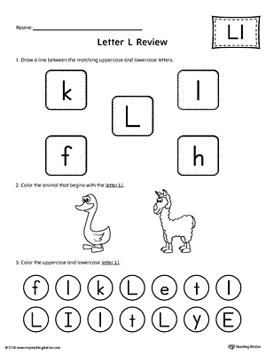 All About Letter L Printable Worksheet