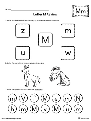 All About Letter M Printable Worksheet