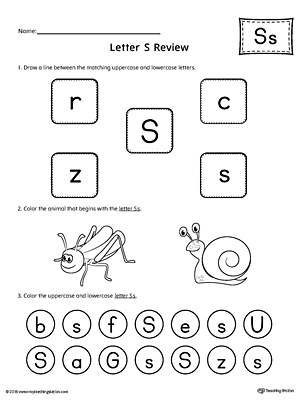 All About Letter S Printable Worksheet