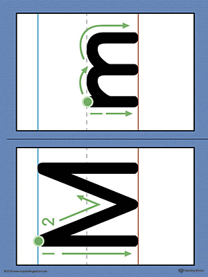 Alphabet Letter M Formation Card Printable (Color)