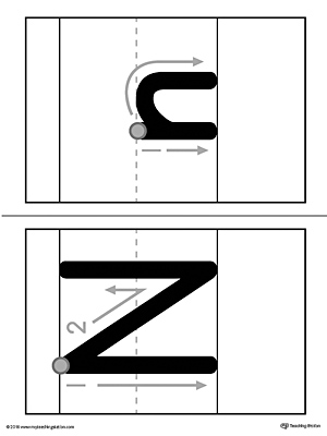 Alphabet Letter N Formation Card Printable