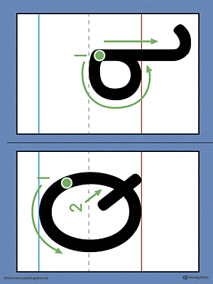Alphabet Letter Q Formation Card Printable (Color)