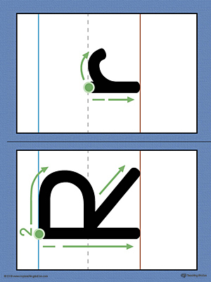 Alphabet Letter R Formation Card Printable (Color)