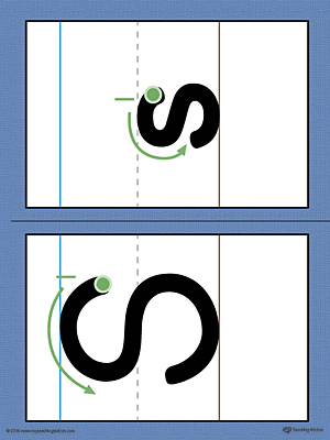 Alphabet Letter S Formation Card Printable (Color)