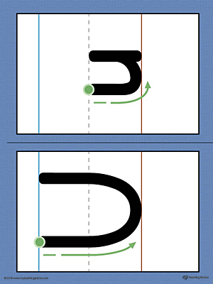 Alphabet Letter U Formation Card Printable (Color)