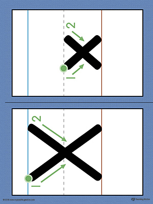 Use the Alphabet Letter X Formation Printable Card to help your child build handwriting confidence by teaching the correct letter formation guidelines from the very beginning.