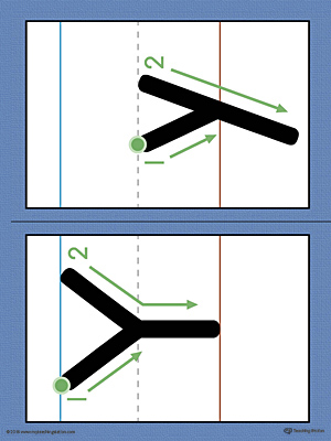 Alphabet Letter Y Formation Card Printable (Color) | MyTeachingStation.com