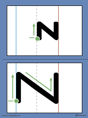Alphabet Letter Z Formation Card Printable (Color)