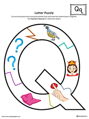 Letter Q Puzzle Printable (Color) | MyTeachingStation.com