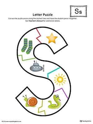 Letter S Puzzle Printable (Color)