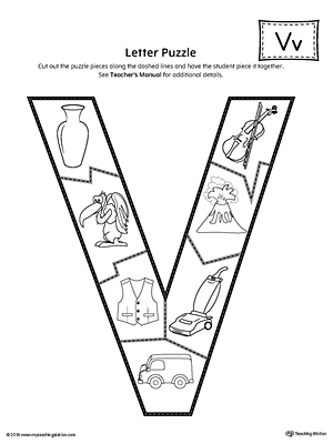 Letter V Puzzle Printable