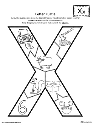 Letter X Puzzle Printable