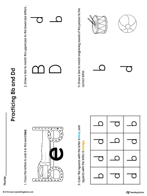 Practice Identifying Lowercase Letter b-d