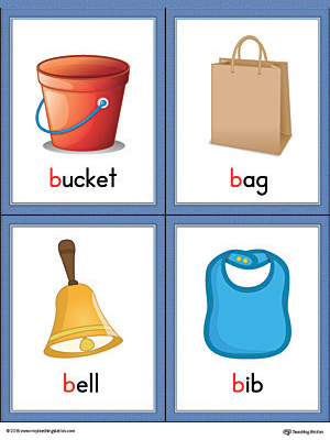 Letter B Clip Art Alphabet - Beginning Sound B - Vocabulary Words