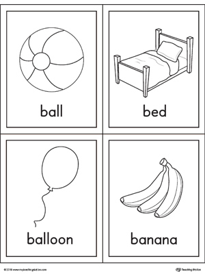 Letter B Clip Art Alphabet - Beginning Sound B - Vocabulary Words