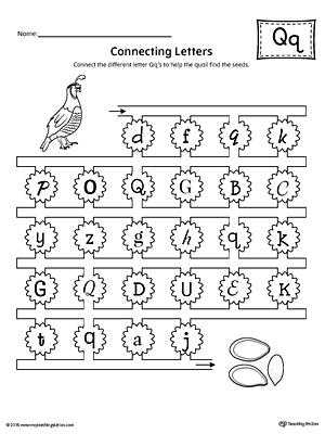 Finding and Connecting Letters: Letter Q Worksheet  MyTeachingStation.com