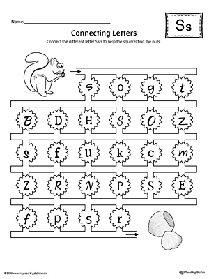 Finding and Connecting Letters: Letter S Worksheet