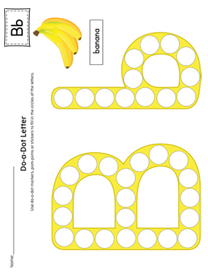 Letter B Do-A-Dot Worksheet (Color)