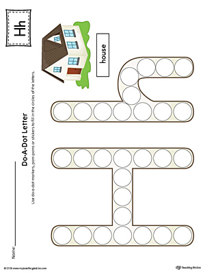 Letter H Do-A-Dot Worksheet (Color)