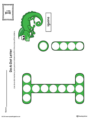 Letter I Do-A-Dot Worksheet (Color)