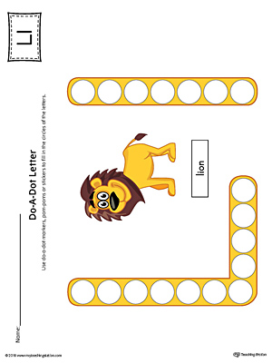 Letter L Do-A-Dot Worksheet (Color)