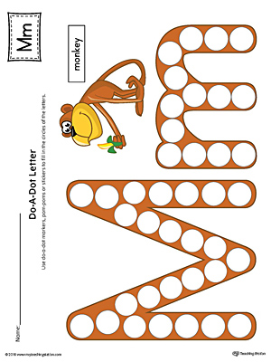 Letter M Do-A-Dot Worksheet (Color)