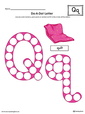 Letter Q Do-A-Dot Worksheet (Color)