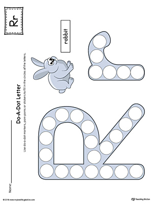 Letter R Do-A-Dot Worksheet (Color) | MyTeachingStation.com